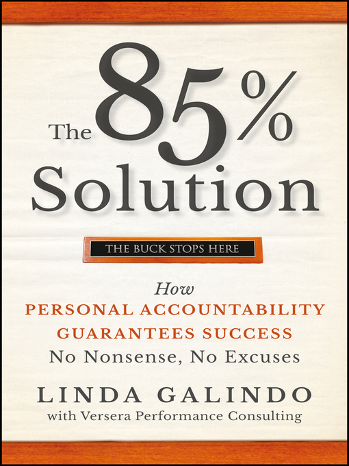 Title details for The 85% Solution by Linda Galindo - Available